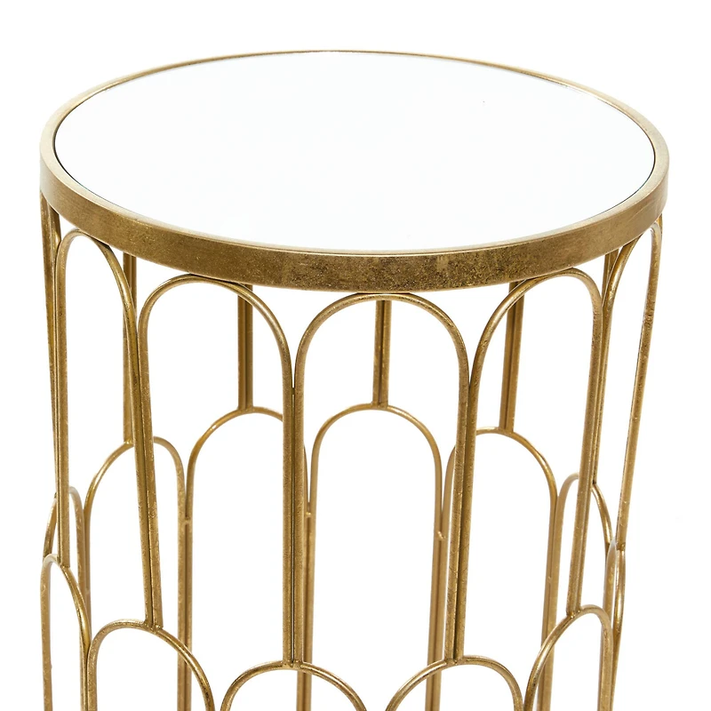 Gold Metal Glam Accent Table Set