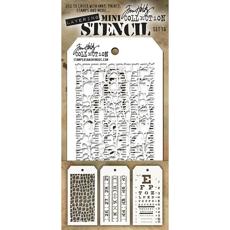 Stampers Anonymous Tim Holtz® Mini Layered Stencil Set #16