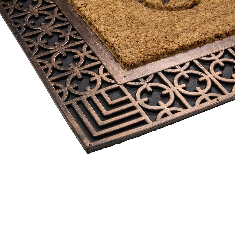 Gold & Natural Coir Welcome Doormat