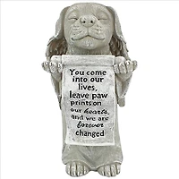 Design Toscano 9.5" Paw Prints on our Hearts Memorial Dog Statue