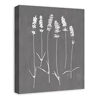 Pressed Lavender On Gray Canvas Wall Art