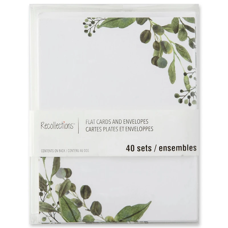 Greenery Flat Cards & Envelopes by Recollections™, 4.25" x 5.5"