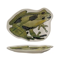 Hello Honey® Green 11.75" Garden Frog Stoneware Plate