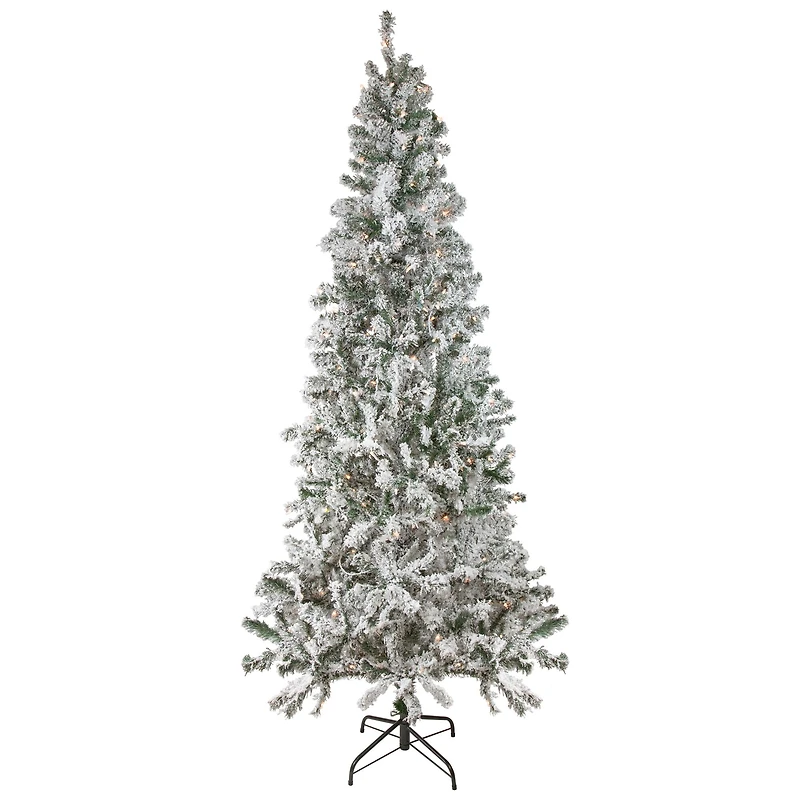 6ft. Pre-Lit Flocked Pine Artificial Christmas Tree, Clear Lights