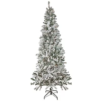 6ft. Pre-Lit Flocked Pine Artificial Christmas Tree, Clear Lights