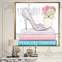 Designart - Pink Fashion high heels III - Posh & Luxe Framed Canvas