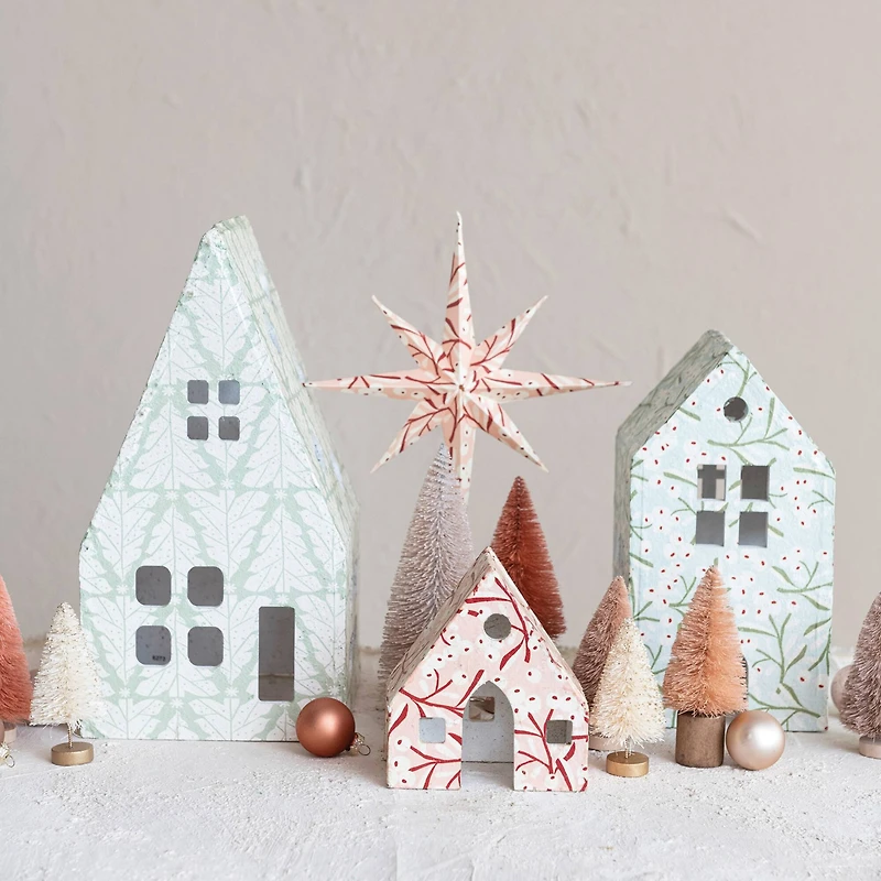 Hello Honey® Printed Paper Mache House Set with Berry & Tree Patterns