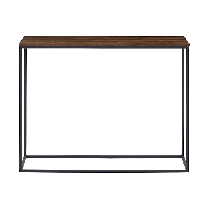 Walker Edison 42" Dark Walnut & Black Open Box Entry Table