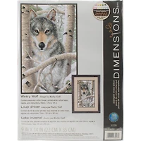 Dimensions® Wintry Wolf Stamped Cross Stitch Kit
