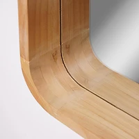 Contemporary Raised Lip Natural Wood Framed Wall Mirror - 13" x 17.5"