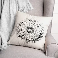 18" Sketchy Dandelion Indoor/Outdoor Pillow