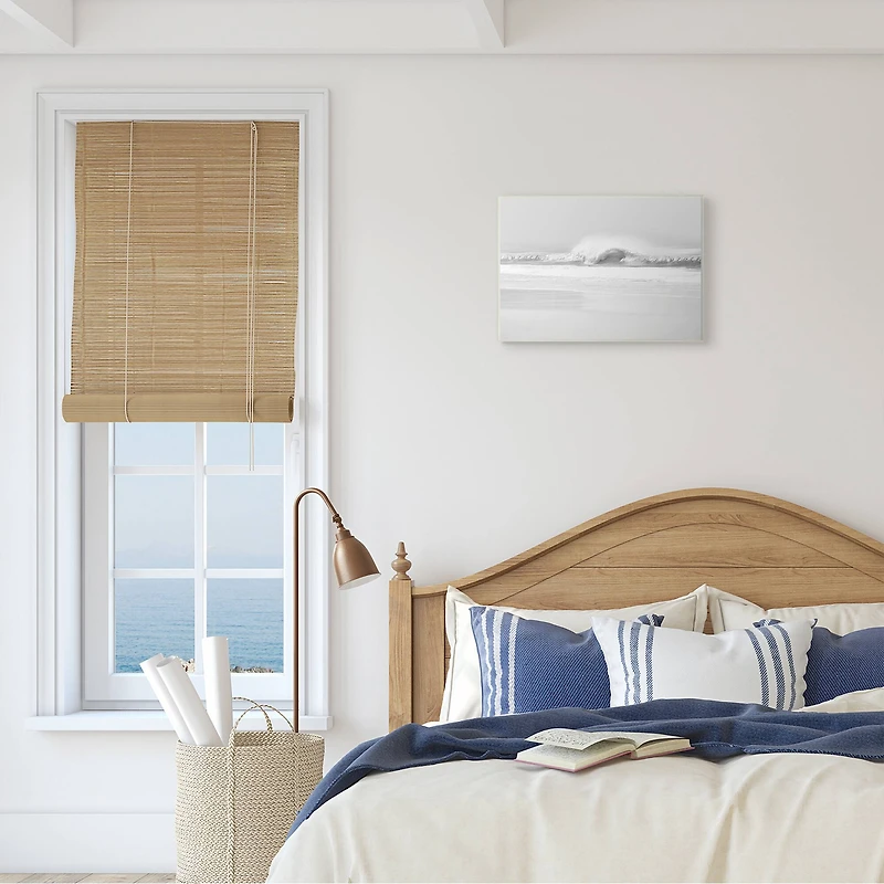 Stupell Industries Waves Crashing on Beach Black & White Wall Art