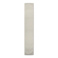 72" Gray & Cream Check Cotton Twill Runner