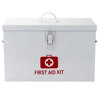 Mind Reader White Large First Aid Kit Box With Detachable Tray & Top Handles