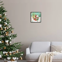 Stupell Industries Puppy On Sled Christmas Gifts Framed Giclee Art