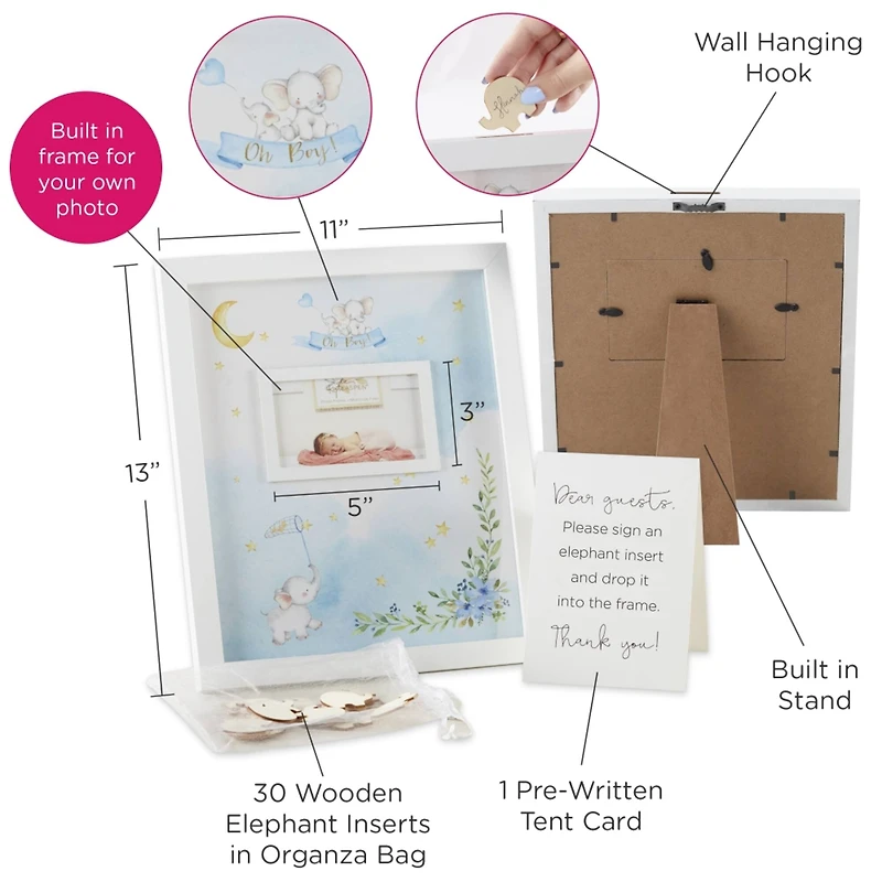 Kate Aspen® Blue Elephant Baby Shower Guest Book Alternative