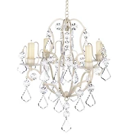 15" Ivory Baroque Candle Chandelier