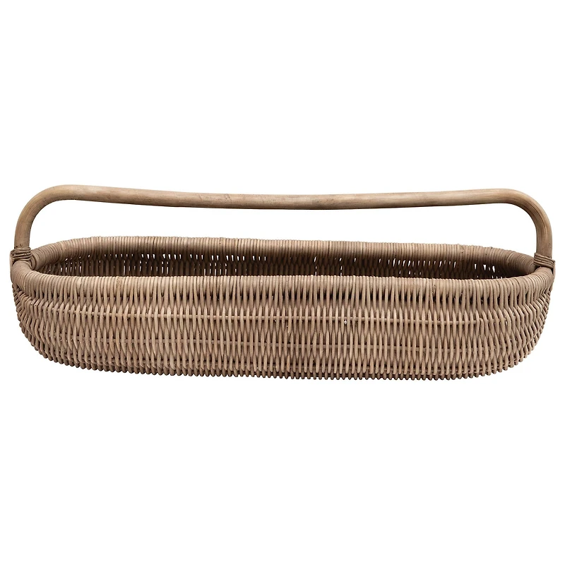Hello Honey® Natural Hand-Woven Rattan Basket with Handle