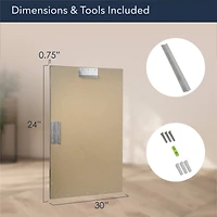 Head West Brushed Nickel 22" x 34" Float Framed Accent Mirror