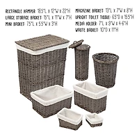Honey Can Do 7-Piece Split Willow Woven Bathroom Storage Basket Set