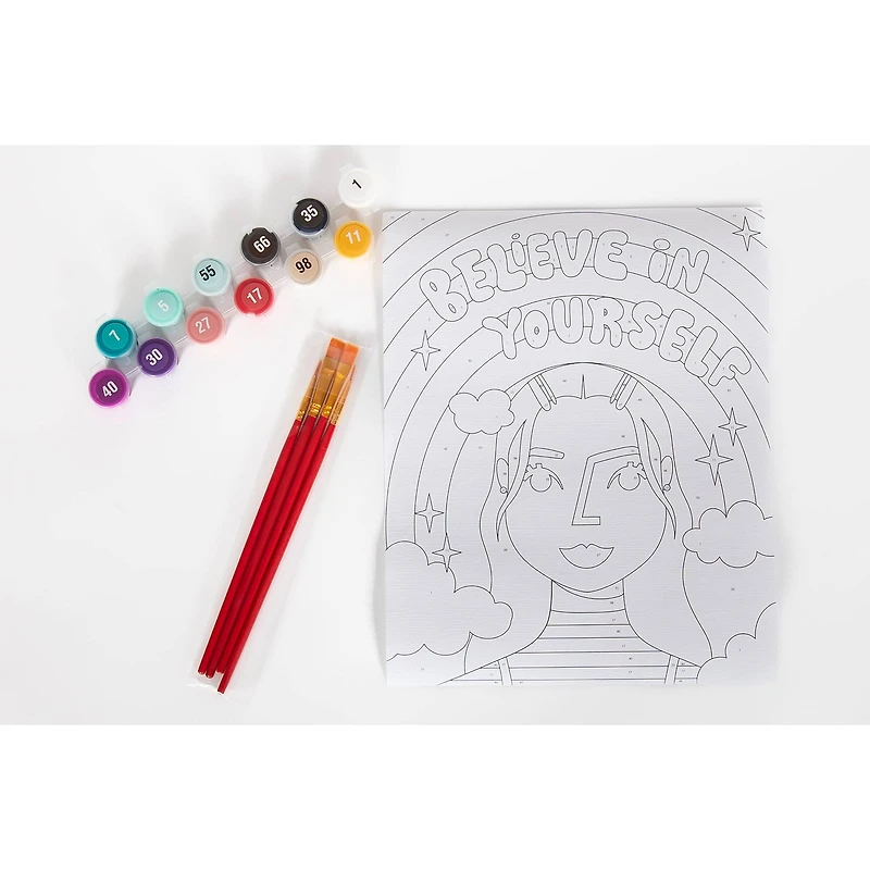 Kids Crafts Believe in Yourself Paint By Number Canvas Kit