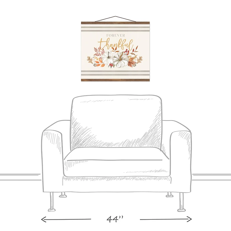 Forever Thankful 16" x 20" Teak Hanging Canvas