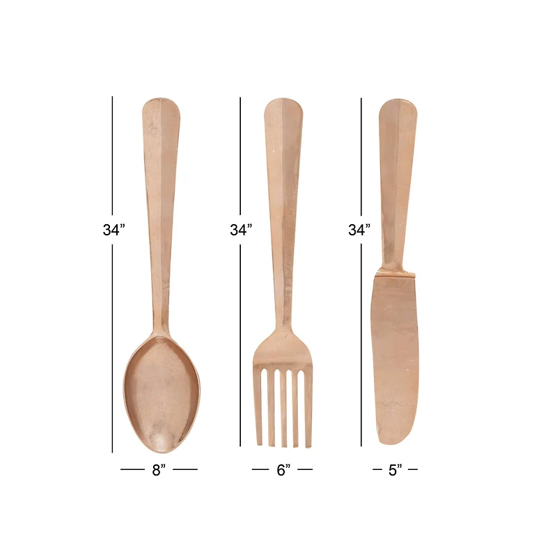 Copper Aluminum Utensils Wall Decor