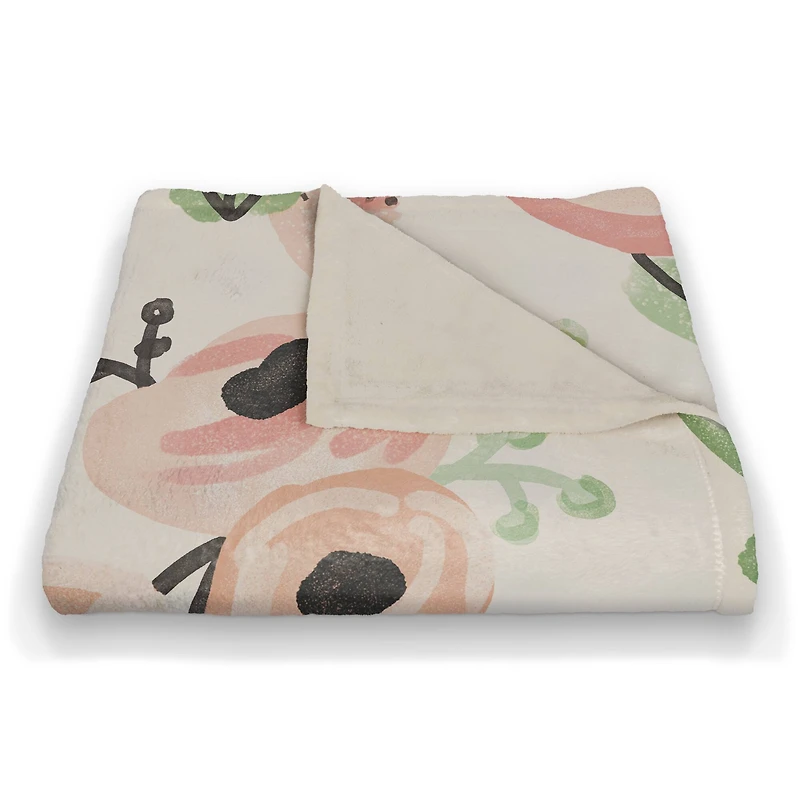 Blush Flowers Fleece Blanket