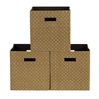 Household Essentials Woven Paper Storage Cube Basket Set