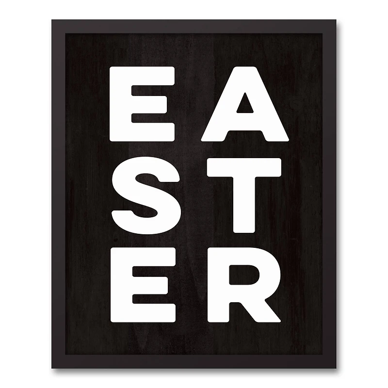 Easter Typography 16" x 20" Black Floating Framed Canvas