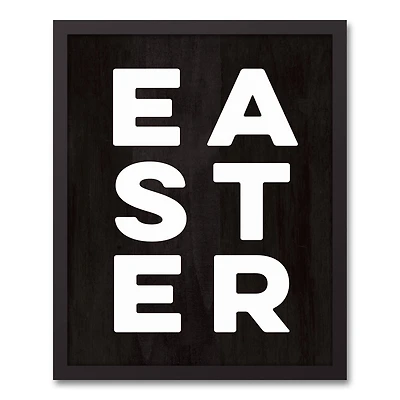 Easter Typography 16" x 20" Black Floating Framed Canvas