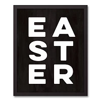 Easter Typography 16" x 20" Black Floating Framed Canvas