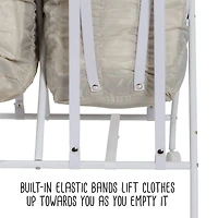 Honey Can Do White/Natural Double Bounce Back Hamper with Wheels and Lid