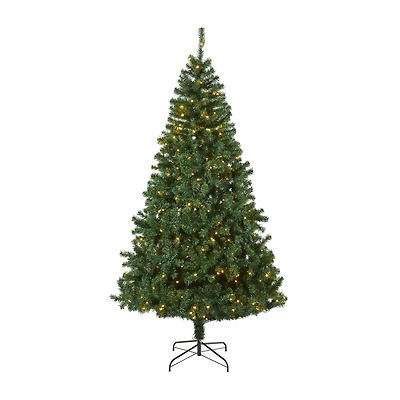 7.5ft. Pre-Lit Northern Tip Pine Artificial Christmas Tree, Clear LED Lights