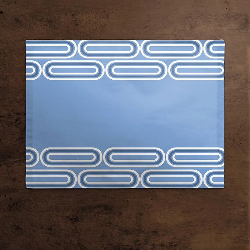 Groovy Blue Lines Cotton Twill Placemat