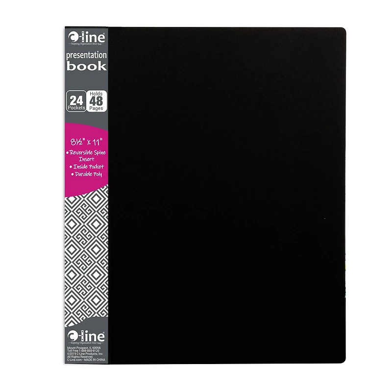 C-Line® 8.5" x 11" 24-Pocket Bound Sheet Protector Presentation Book, 3ct.
