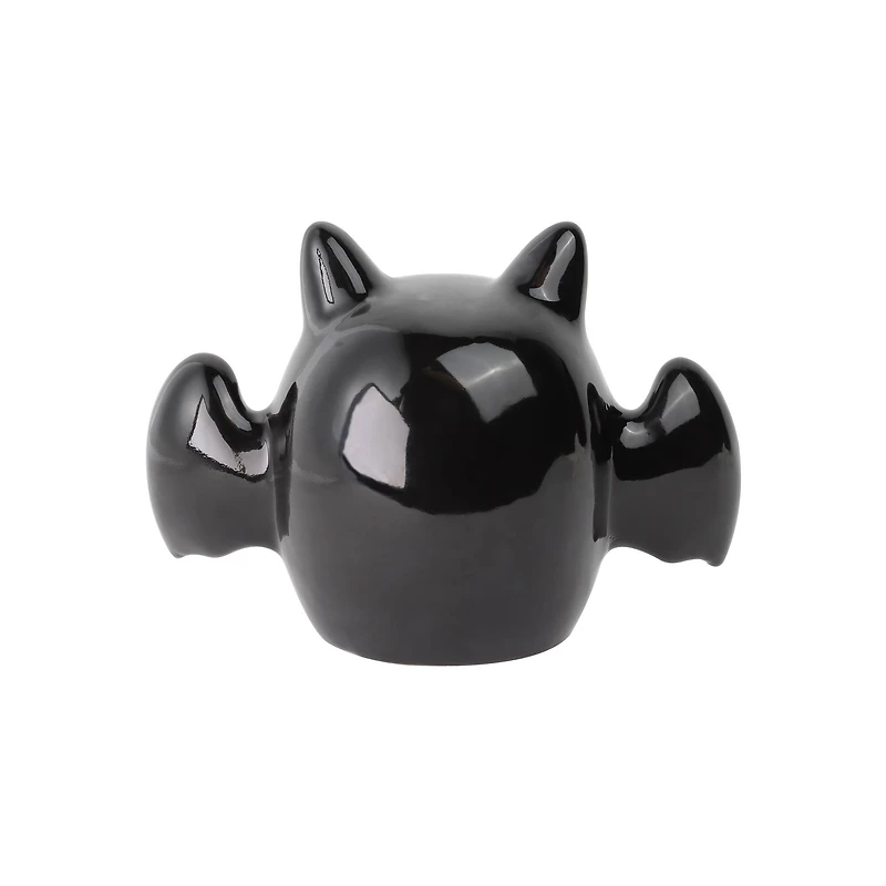 6.5" Black Bat with Heart Eyes LED Ceramic Tabletop Décor by Ashland®