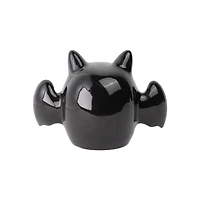 6.5" Black Bat with Heart Eyes LED Ceramic Tabletop Décor by Ashland®