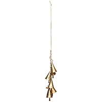17" Hanging Cascade of Mini Iron Christmas Cone Bells