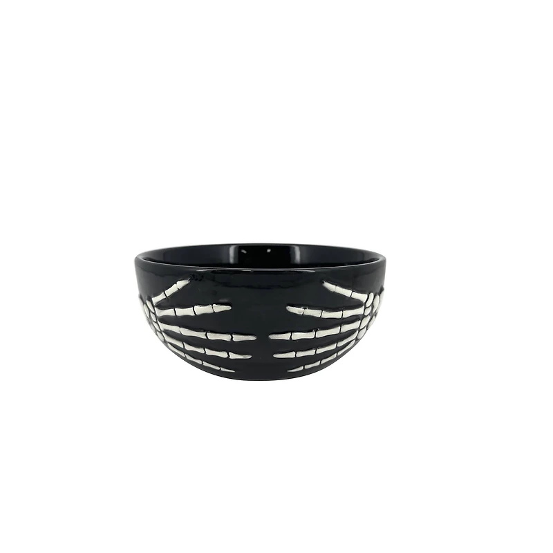 8.5" Black Skeleton Hands Bowl by Makery™