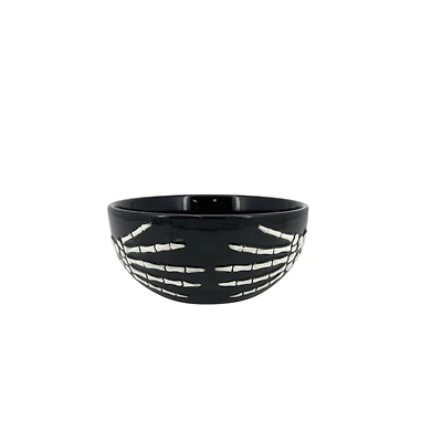 8.5" Black Skeleton Hands Bowl by Makery™