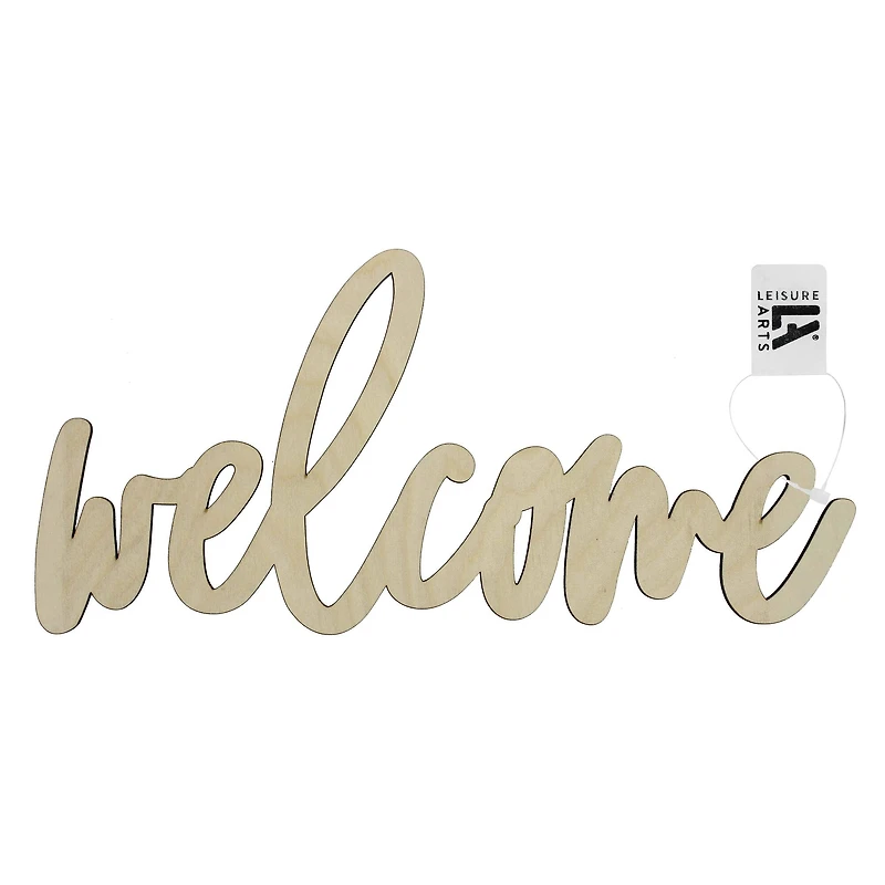 Leisure Arts® 12" Wood Welcome Word