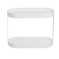 Honey Can Do White 2-Tier Metal Bathroom Counter Organizer Shelf