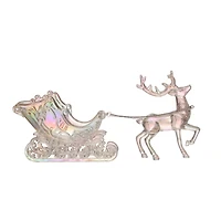 14.5" Iridescent Sleigh & Reindeer Acrylic Tabletop Décor by Ashland®