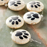Paw Print Reconstituted Quartzite Lentil Beads, 24mm by Bead Landing™