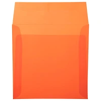 JAM Paper 6.5" Glamour Orange Square Translucent Vellum Envelopes, 25ct.