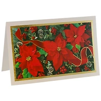 JAM Paper A8 Modern Poinsettia Christmas Cards & Envelopes, 10ct.
