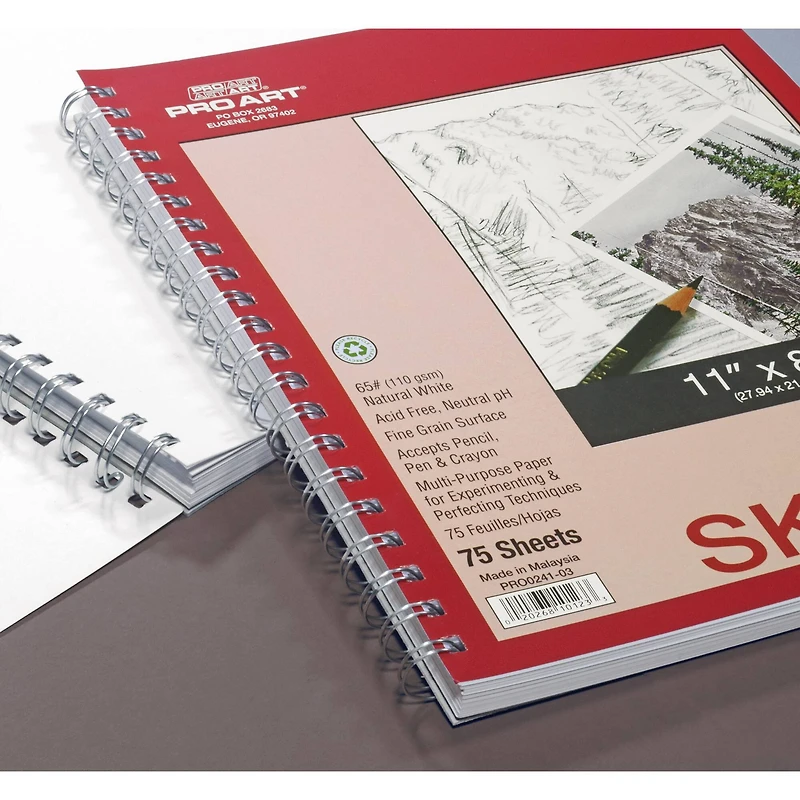 Pro Art® Side Wire Sketch Pad, 8.5" x 11"
