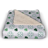 Clover Pattern Sherpa Fleece Blanket