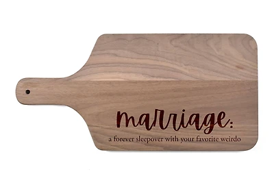Marriage Definition 17" x 8" Walnut Paddle Cutting Board